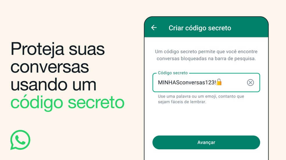 WhatsApp anuncia novo recurso de código secreto no app; confira — Foto: Divulgação/WhatsApp