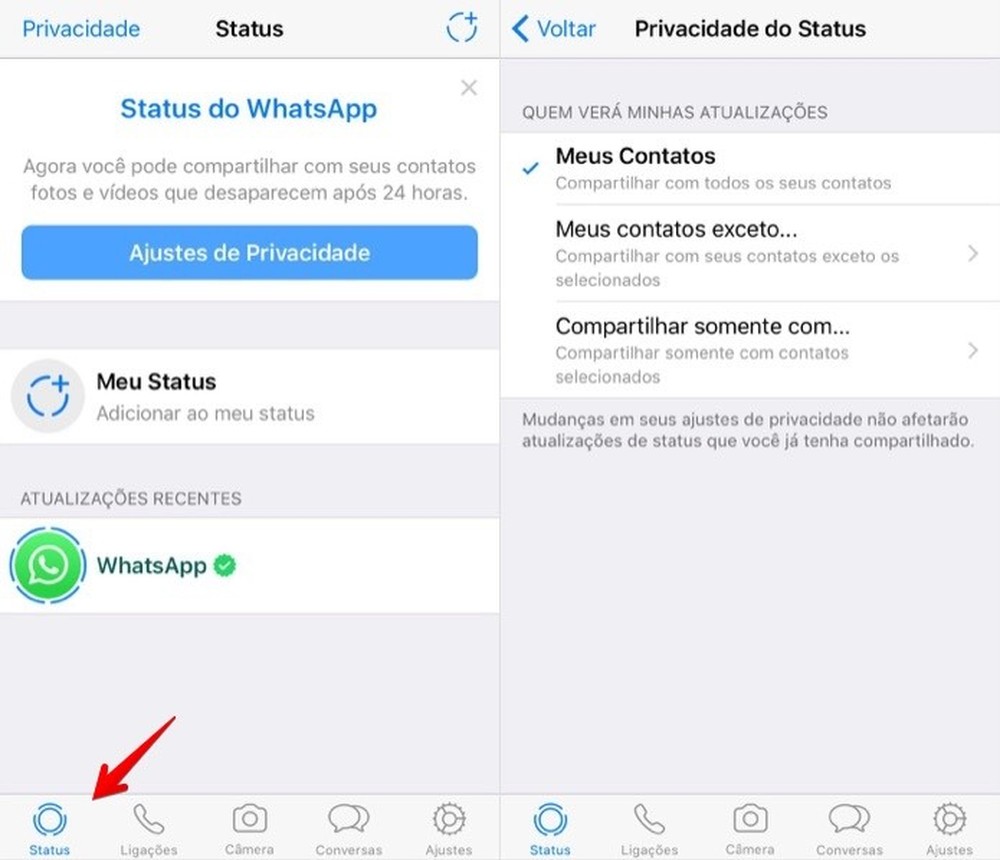 Como usar o Status do WhatsApp com fotos e vídeos que somem em 24 horas
