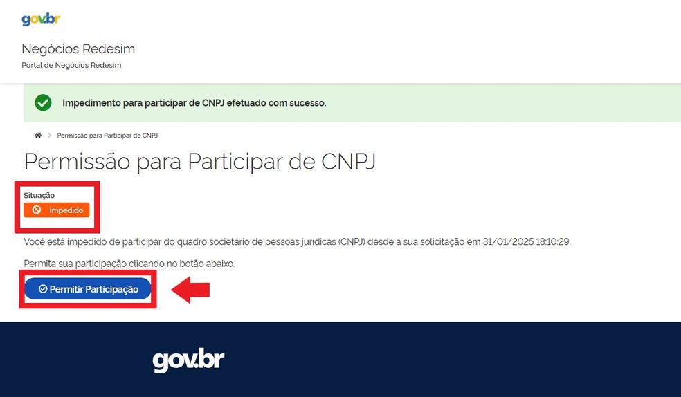Site mostrará que o CPF está impedido de ser usado sem autorização — Foto: Reprodução/Thaisi Carvalho