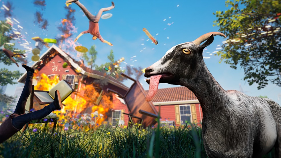 Goat Simulator Remastered traz versão atualizada de catótico 'jogo da cabra' — Foto: Reprodução/Steam