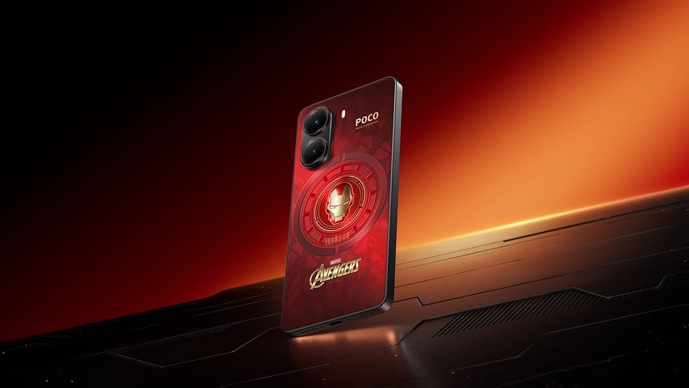 Poco X7 Pro versão do Homem de Ferro — Foto: Xiaomi/Divulgação