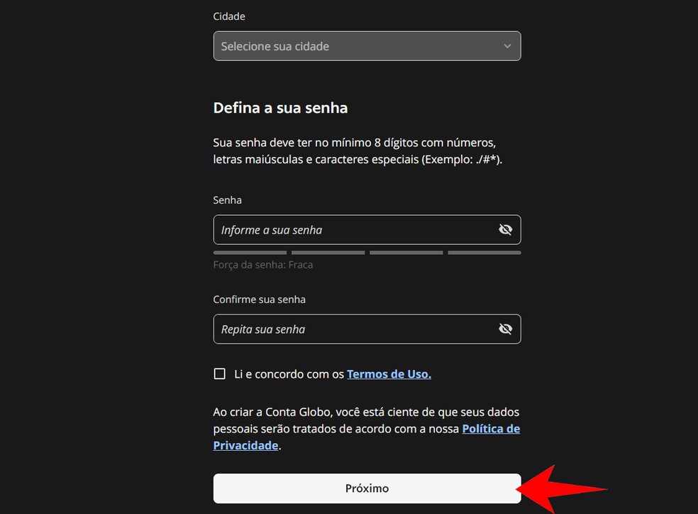 Preencha os dados solicitados e prossiga para acessar a transmissão ao vivo do Caldeirão do Huck  — Foto: Reprodução/Rodrigo Fernandes