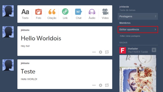Como editar HTML no Tumblr e personalizar o tema do blog