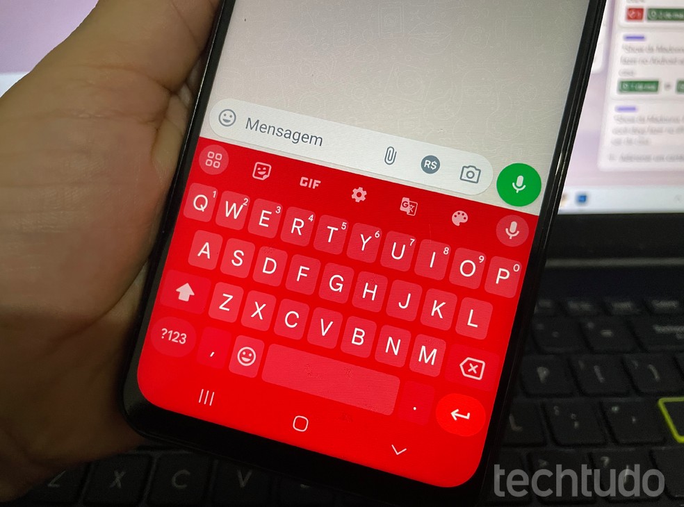 Teclado Gboard pode ser personalizado e incrementa o WhatsApp — Foto: Marcela Franco/TechTudo