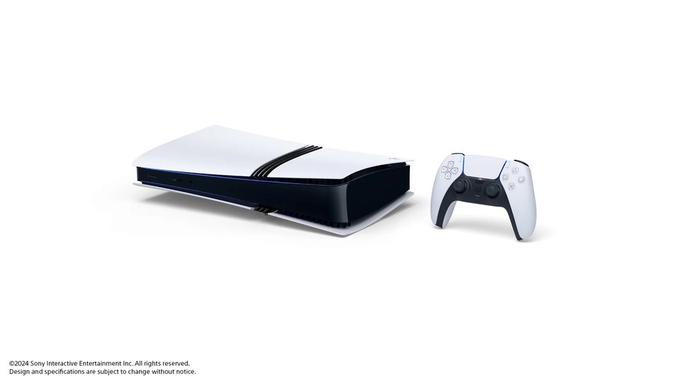 O PS5 Pro vira com 2 TB de armazenamento comparado ao 1 TB do modelo original Slim — Foto: Divulgação/PlayStation