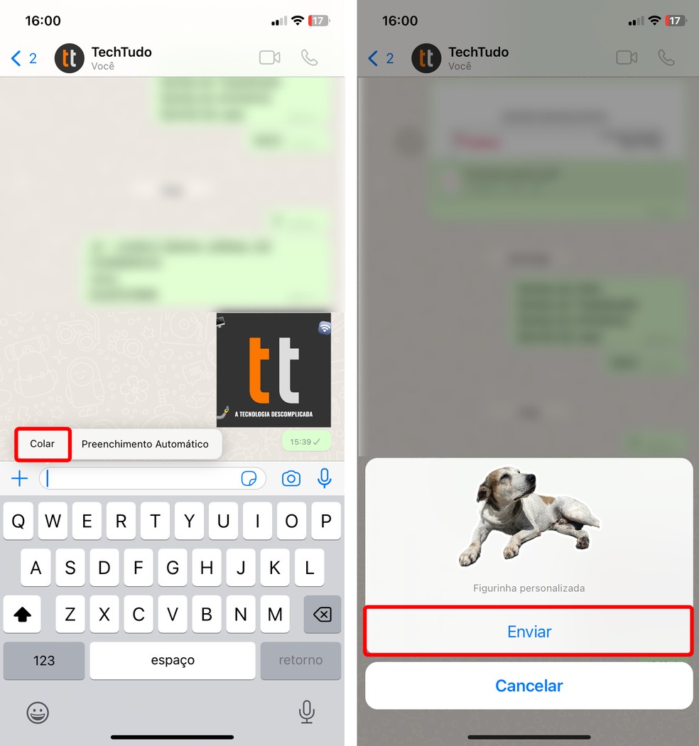 Veja como fazer figurinha no WhatsApp sem baixar aplicativo no iPhone — Foto: Reprodução/Rodrigo Fernandes
