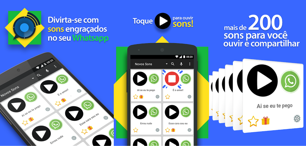 Sons Engraçados para WhatsApp tem mais de 1 milhão de downloads realizados — Foto: Divulgação/Google Play