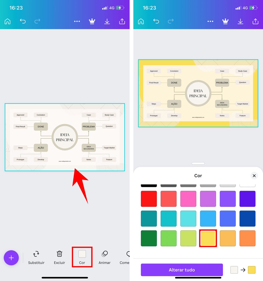 Como fazer mapa mental no Canva pelo celular