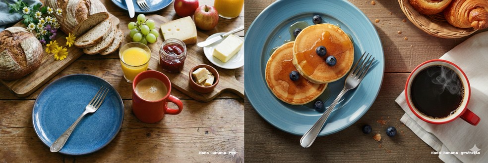 Nano Banana Pro à esquerda / Nano Banana Pro à direita — Foto: Sandra Mastrogiacomo/TechTudo