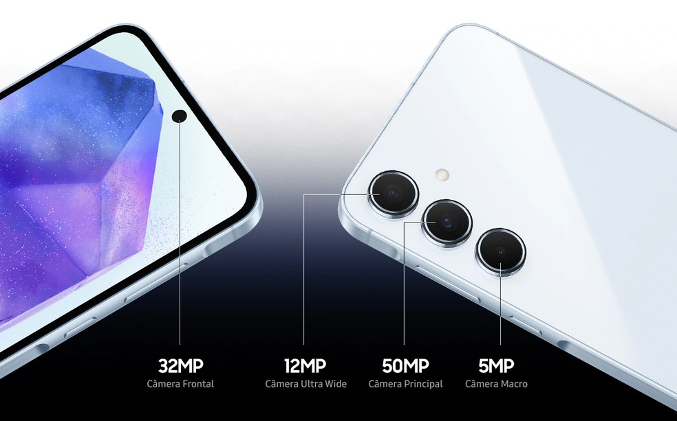 Câmeras do Galaxy A55 — Foto: Divulgação/Samsung