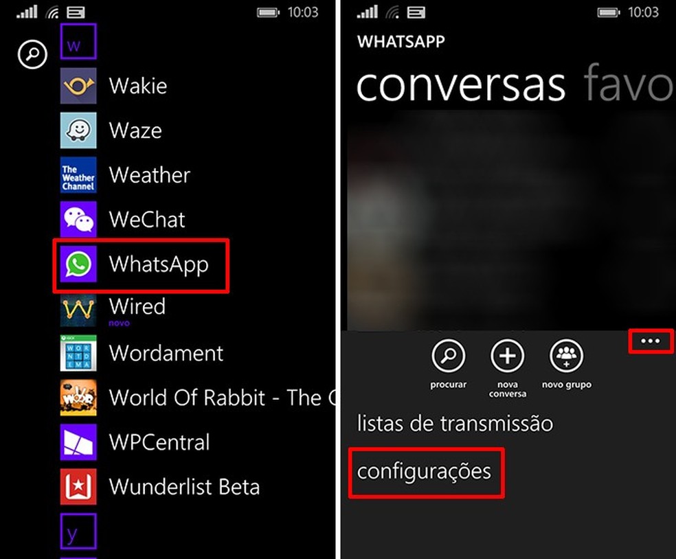 WhatsApp do Windows Phone oferece a opção de remover prévias de mensagens das notificações (Foto: Reprodução/Elson de Souza) — Foto: TechTudo