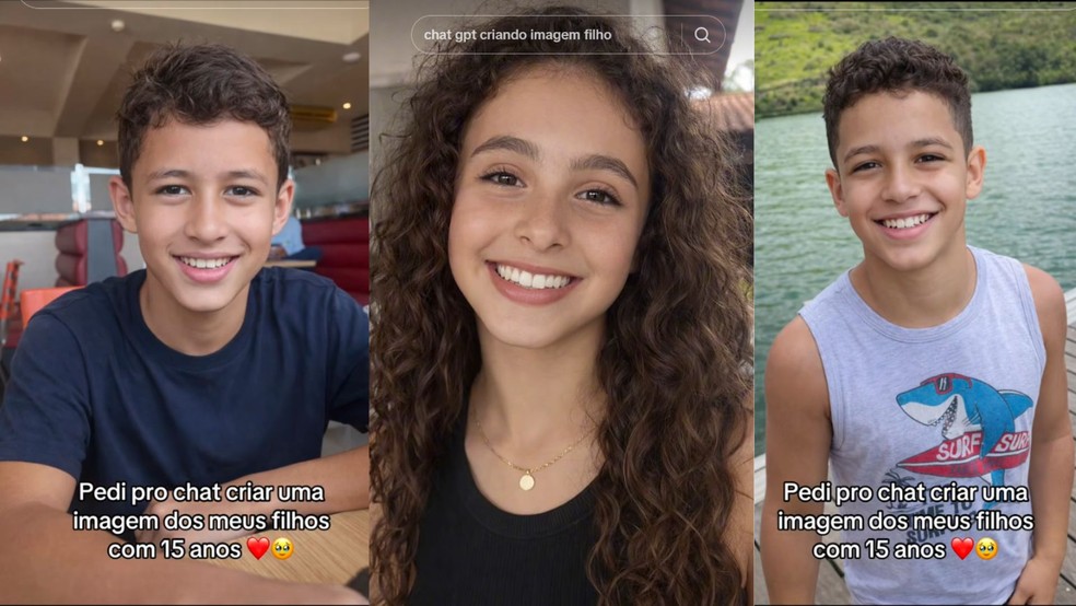 Como fazer a trend dos filhos no ChatGPT? Veja como ficarão mais velhos — Foto: Reprodução/TikTok/arodrigues34
