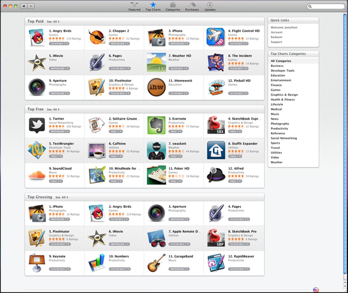 Mac App Store atinge a marca de 100 milhões de downloads
