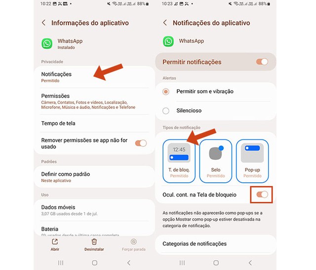 Como tirar notificação do WhatsApp que aparece na tela de bloqueio
