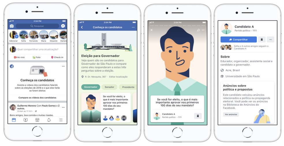 Nova ferramenta do Facebook busca ampliar conhecimento sobre candidatos para as Eleições 2018 — Foto: Divulgação/ Facebook