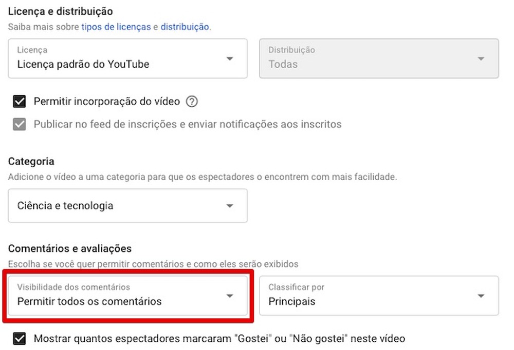 Como ativar comentários no YouTube