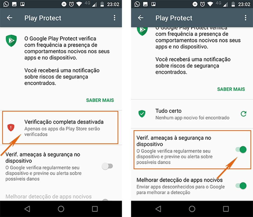 Como usar o antivírus do Google Play Protect nos apps de Android