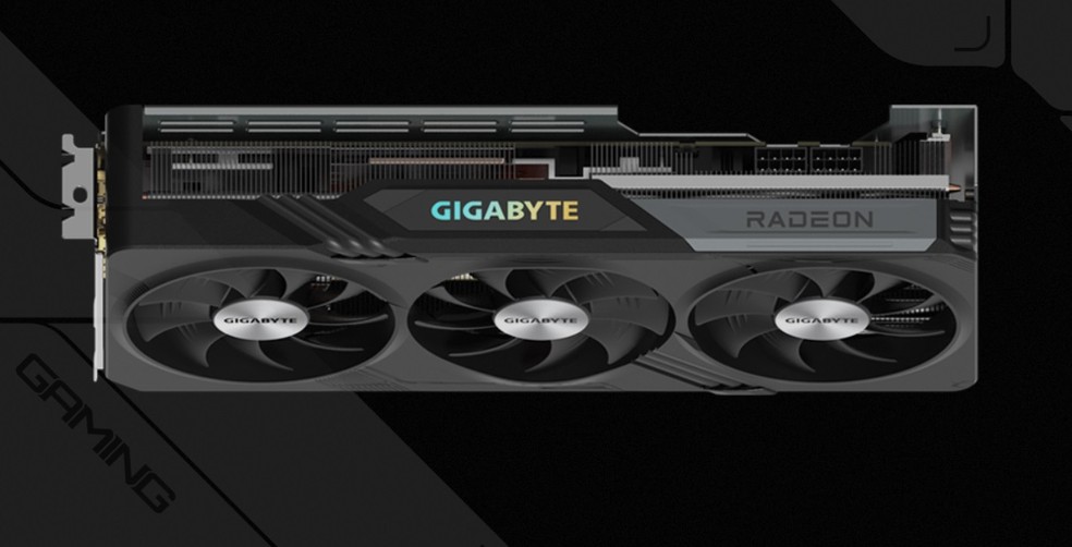 RX 7700 XT em design com três ventoinhas — Foto: Divulgação/Gigabyte