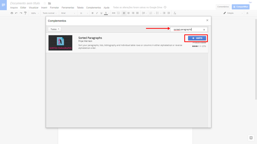 Como organizar parágrafos e listas em ordem alfabética no Google Docs