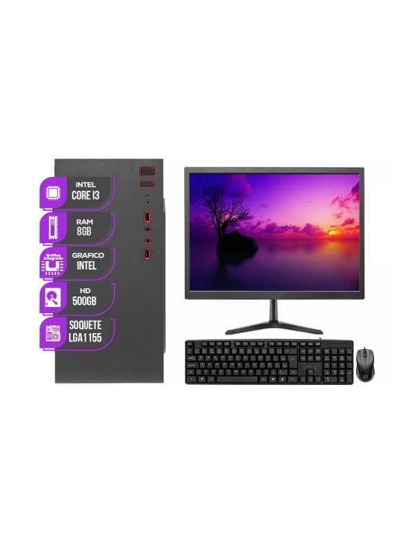PC Completo Mancer com monitor 19 e kit teclado e mouse