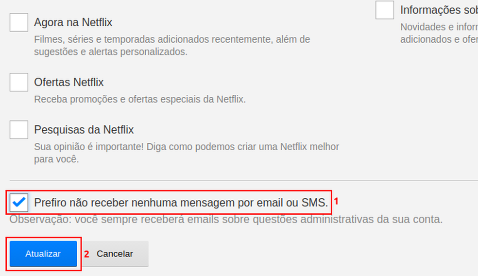 Como fazer a Netflix parar de enviar e-mails e notificações