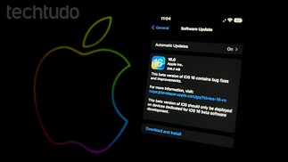 Update do iOS 16, o sistema operacional da Apple, pode ser feito através da aba "Atualização de Software" — Foto: Letícia Rosa/TechTudo