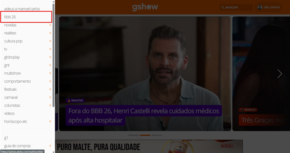  Reprodução/Gabriel Pereira