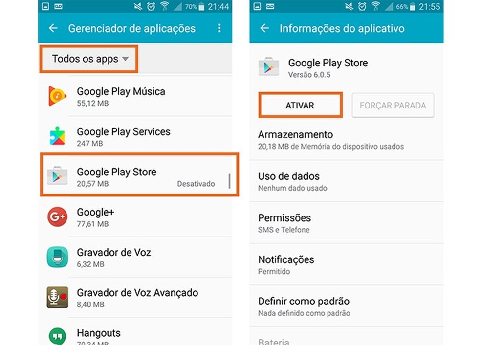 Como recuperar o app Google Play Store no celular Android