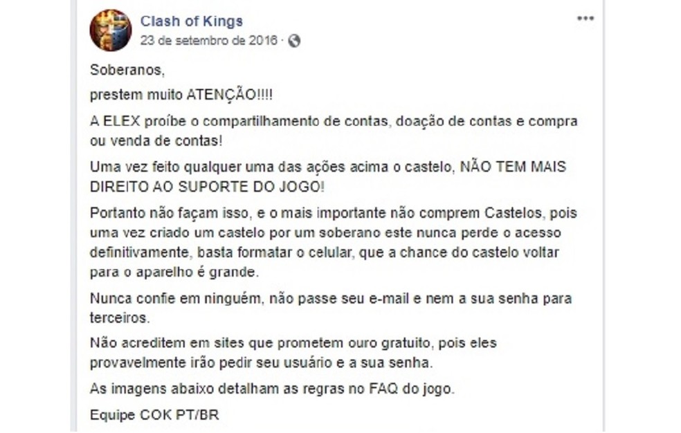 Clash Of Kings - PT/BR on X: Boas notícias! O novo campo de