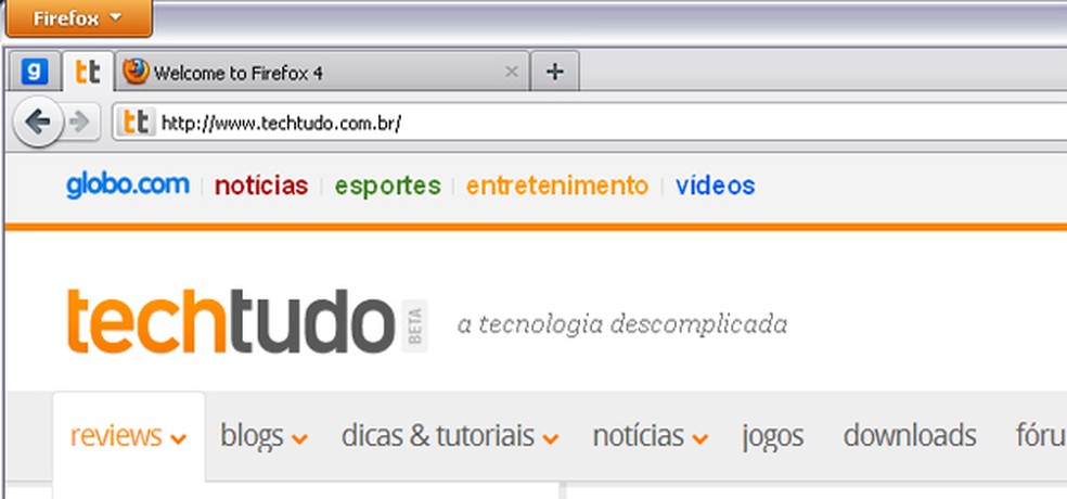 Itens do menu de contexto - Mozilla