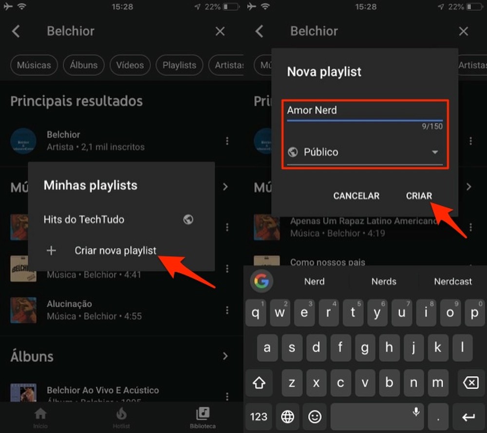 Como criar playlists no YouTube Music no PC ou celular Android e iPhone