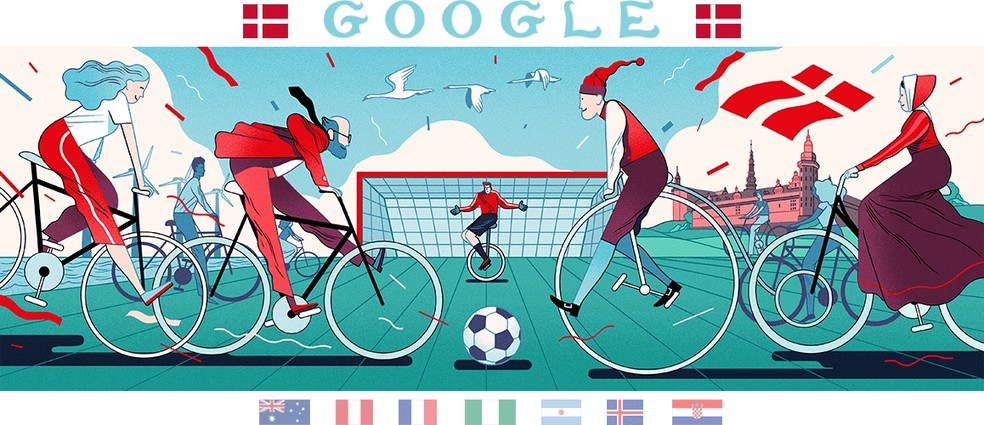 Doodle da Dinamarca na Copa do Mundo 2018 — Foto: Reprodução/Google