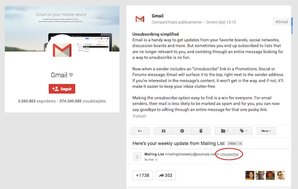 Como cancelar inscrição em e-mails automáticos no Gmail com um clique