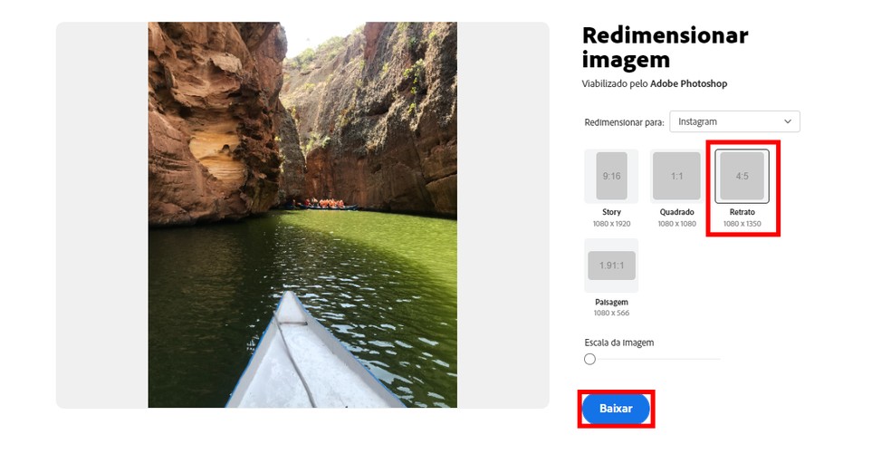 Como redimensionar foto para o Instagram
