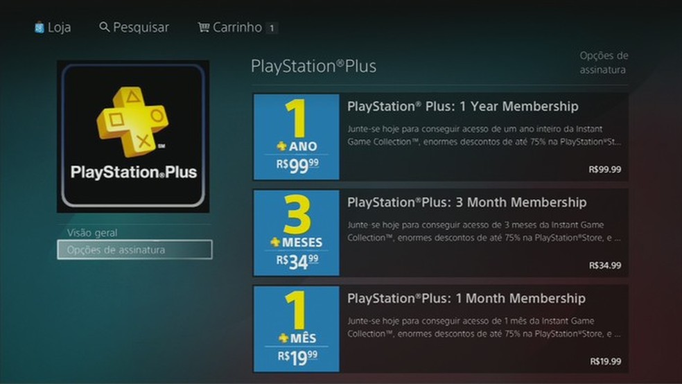 Comprar Cartão Playstation Plus 30 dias (1 mês) PSN USA