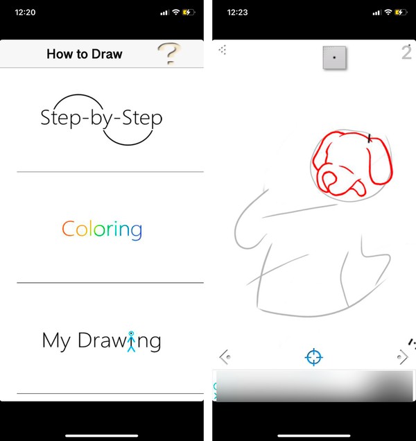 Atividade de desenhar e pintar direto no celular 