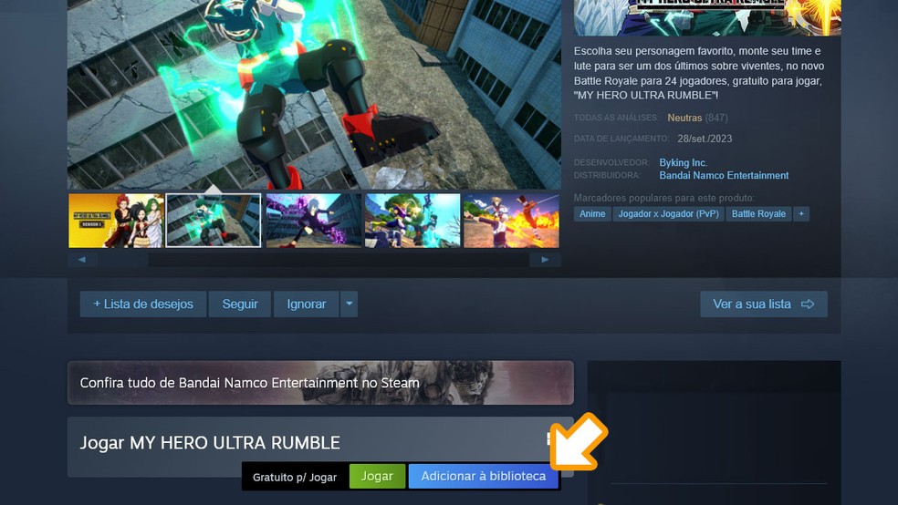 MY HERO ULTRA RUMBLE no Steam