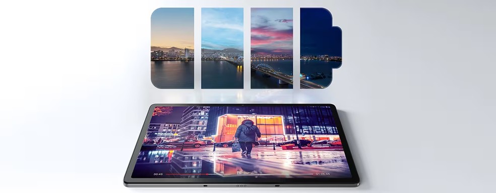 Lenovo Tab P12 chega com bateria de longa duração — Foto: Reprodução/Lenovo