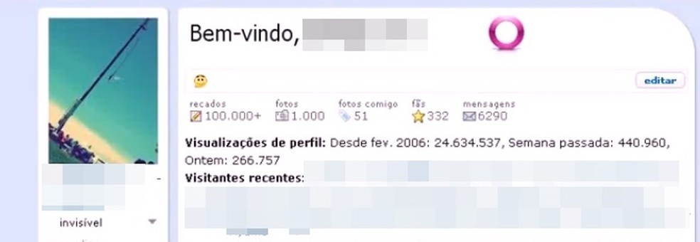 Orkut permitia ver quem visitou o perfil — Foto: Reprodução/YouTube (Roberto Neto)