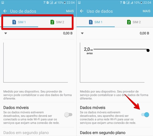 Como ativar a economia de dados do Galaxy J5 Prime