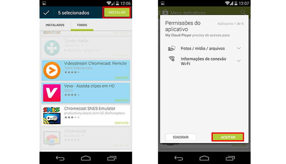 Como baixar vários apps de uma vez no Android via Google Play?