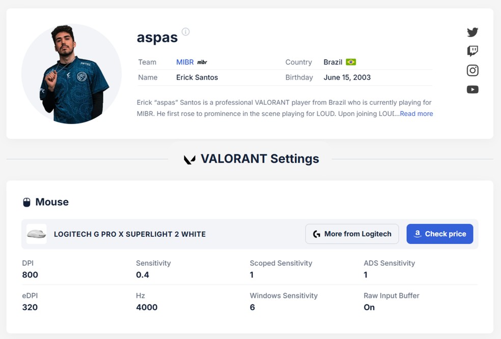  Reprodução/Pro Settings