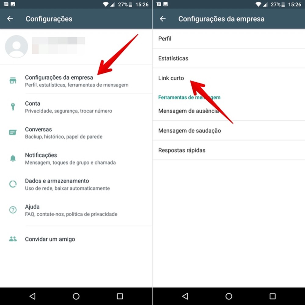 Como criar um link curto no WhatsApp Business (conta comercial)