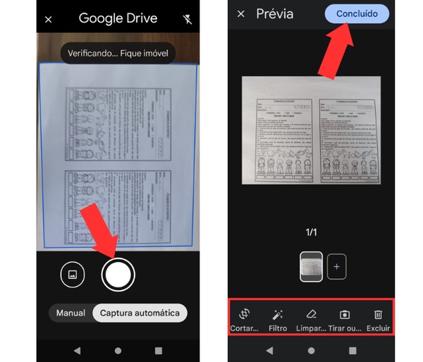 Após escanear o documento, plataforma disponibiliza diferentes opções de edição, como fazer recortes, adicionar filtros e limpar imperfeições — Foto: Reprodução/Mariana Tralback