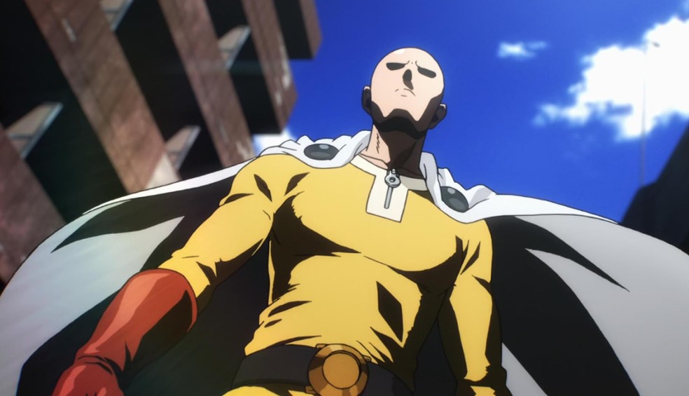 Graças a um rigoroso exercício físico, Saitama adquiriu força suficiente para derrotar inimigos apenas com um soco — Foto: Divulgação/IMDb