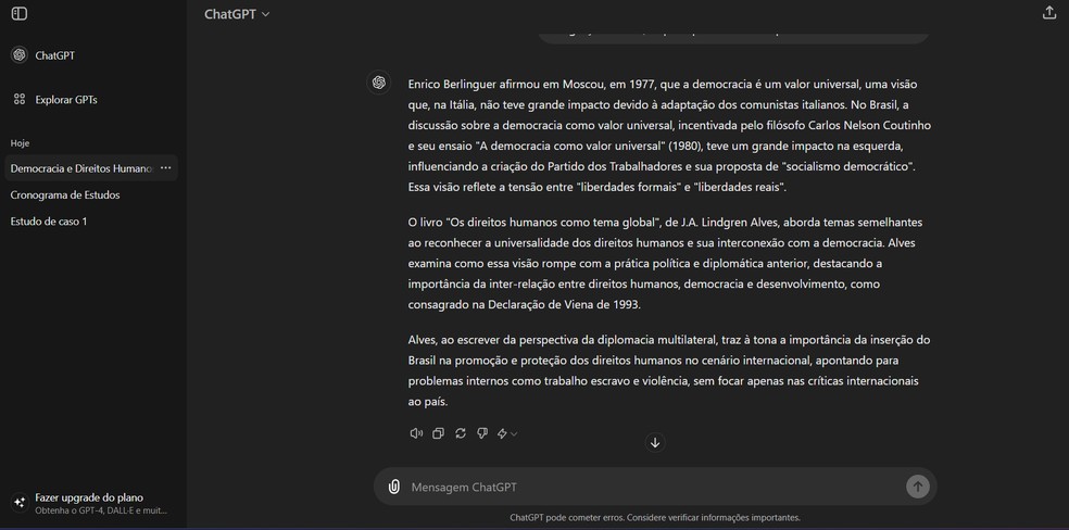  Reprodução/ChatGPT