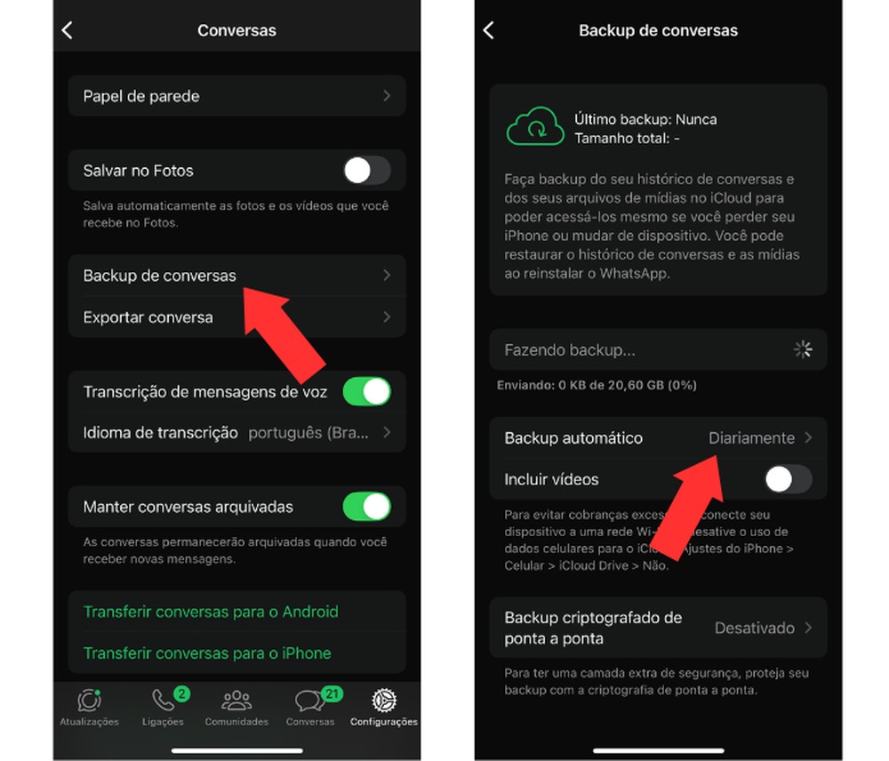 Como recuperar mensagens apagadas no WhatsApp no iPhone