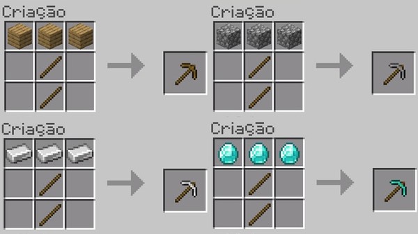 Como fazer Picareta no Minecraft