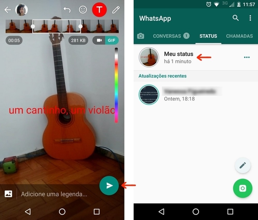 Como criar e postar um GIF no status do WhatsApp para Android