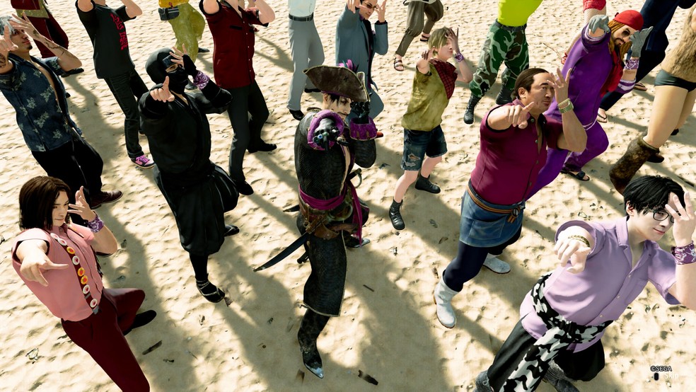 Like a Dragon: Pirate Yakuza in Hawaii investe tanto no senso de humor que se afasta bastante da narrativa central da franquia — Foto: Reprodução/Daniel Trefilio